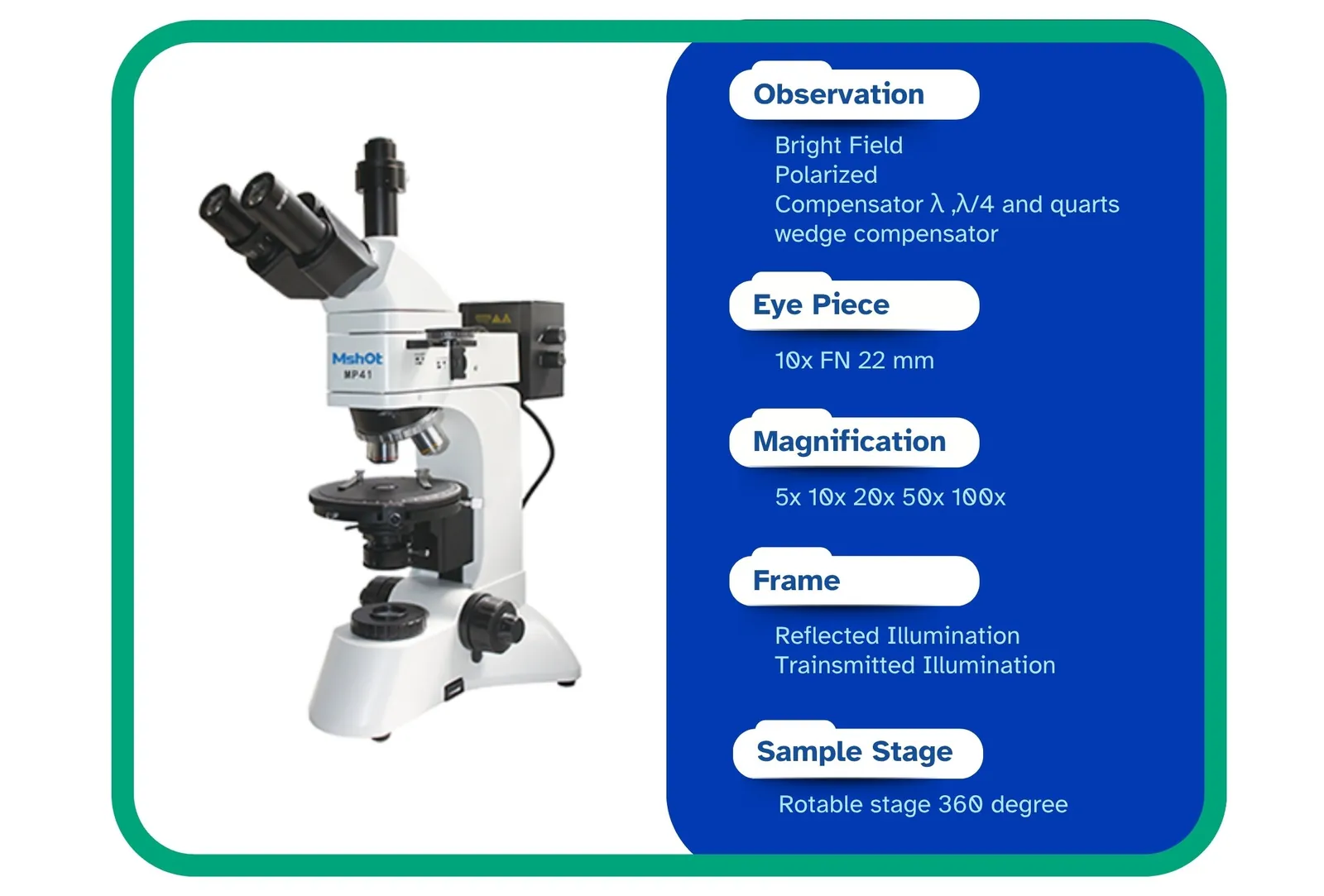 MSHOT MP41 Polarizing Microscope
