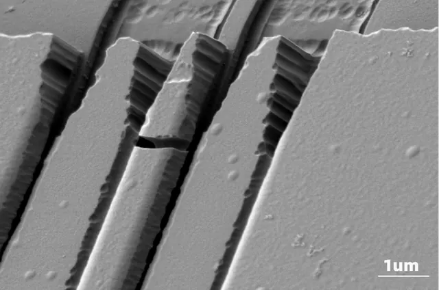 SEM micrograph of waveguide cross-section