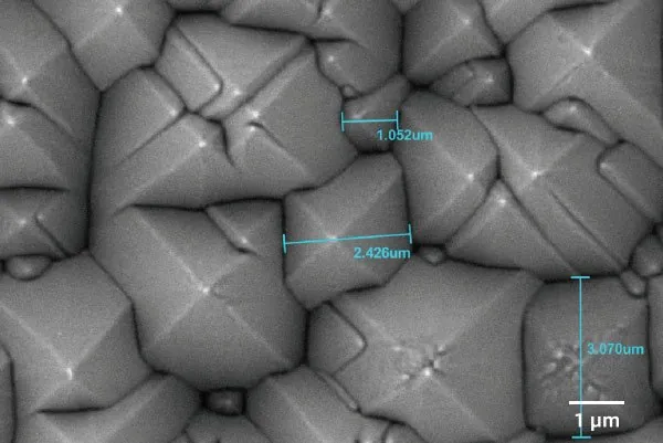SEM micrograph of crystalline film